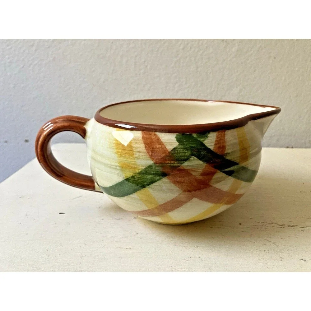 Vintage 1940s/1950s Vernon Kilns Vernoware Homespun Plaid Sauce or Gravy Boat